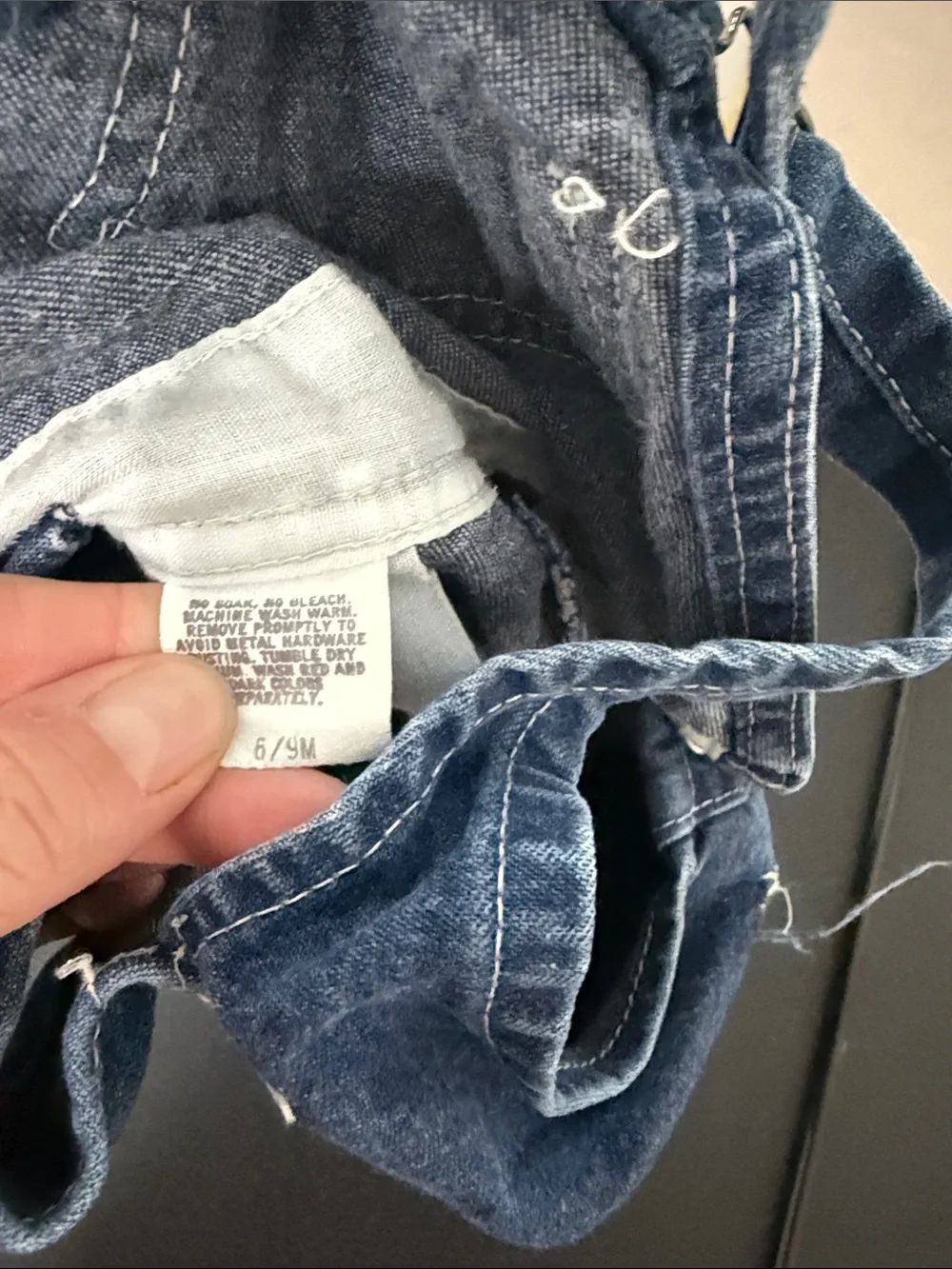 OshKosh B'gosh Classic Dark Blue Denim Overalls for Kids vintage
